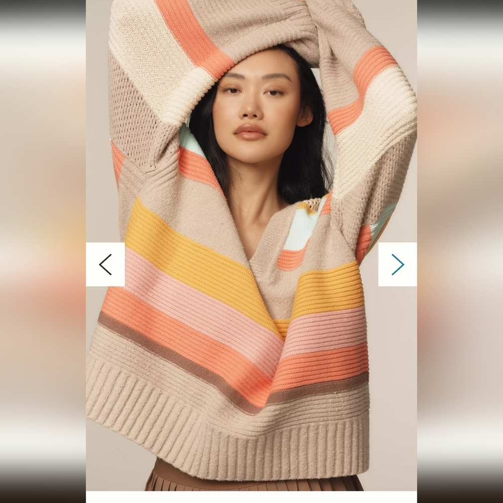 Anthropologie Daily Practice Beach Daze Chunky Oversized Sweater